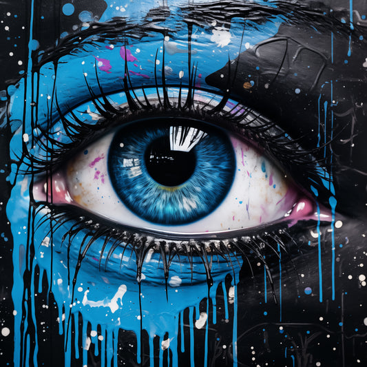 Abstract Eye Portrait with Dripping Paint 3