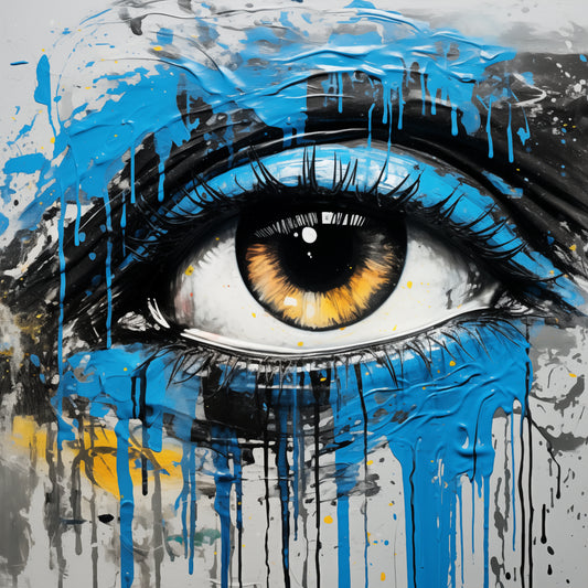 Abstract Eye Portrait with Dripping Paint 1